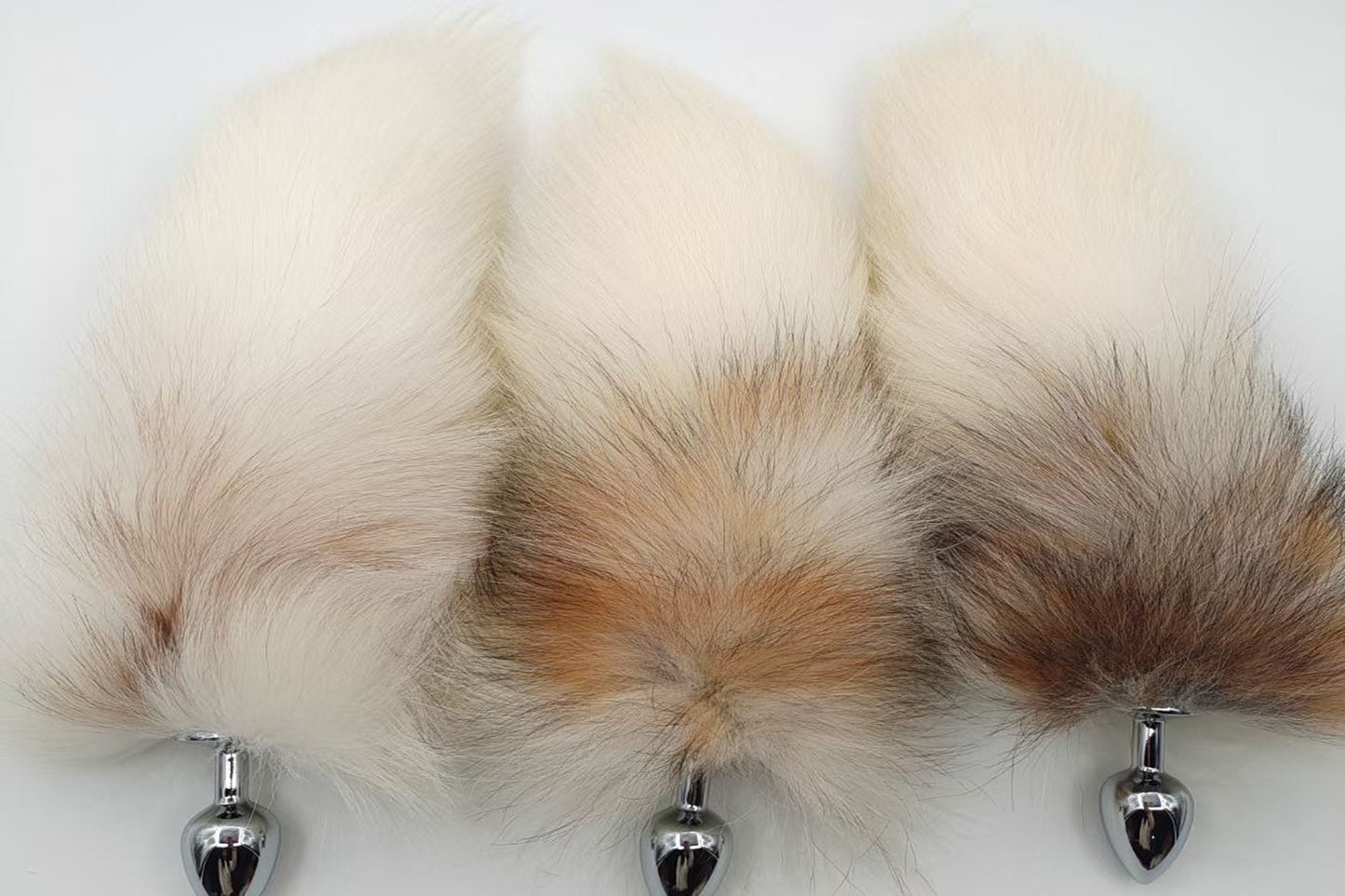 White brown gray Real Fox Tail Fox Tail Cosplay Anime Sexy Cute Animal Furry Mature Fox Tail Butt Plug