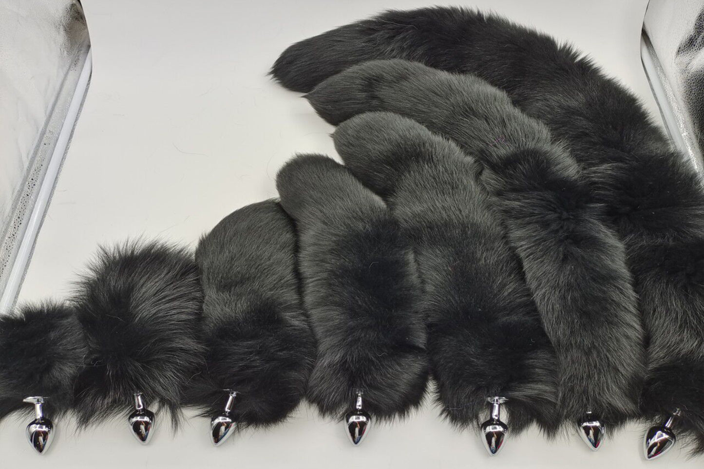 Handmade black Real Fox Tail Fox Tail Cosplay Anime Sexy Cute Animal Furry Mature Fox Tail Butt Plug