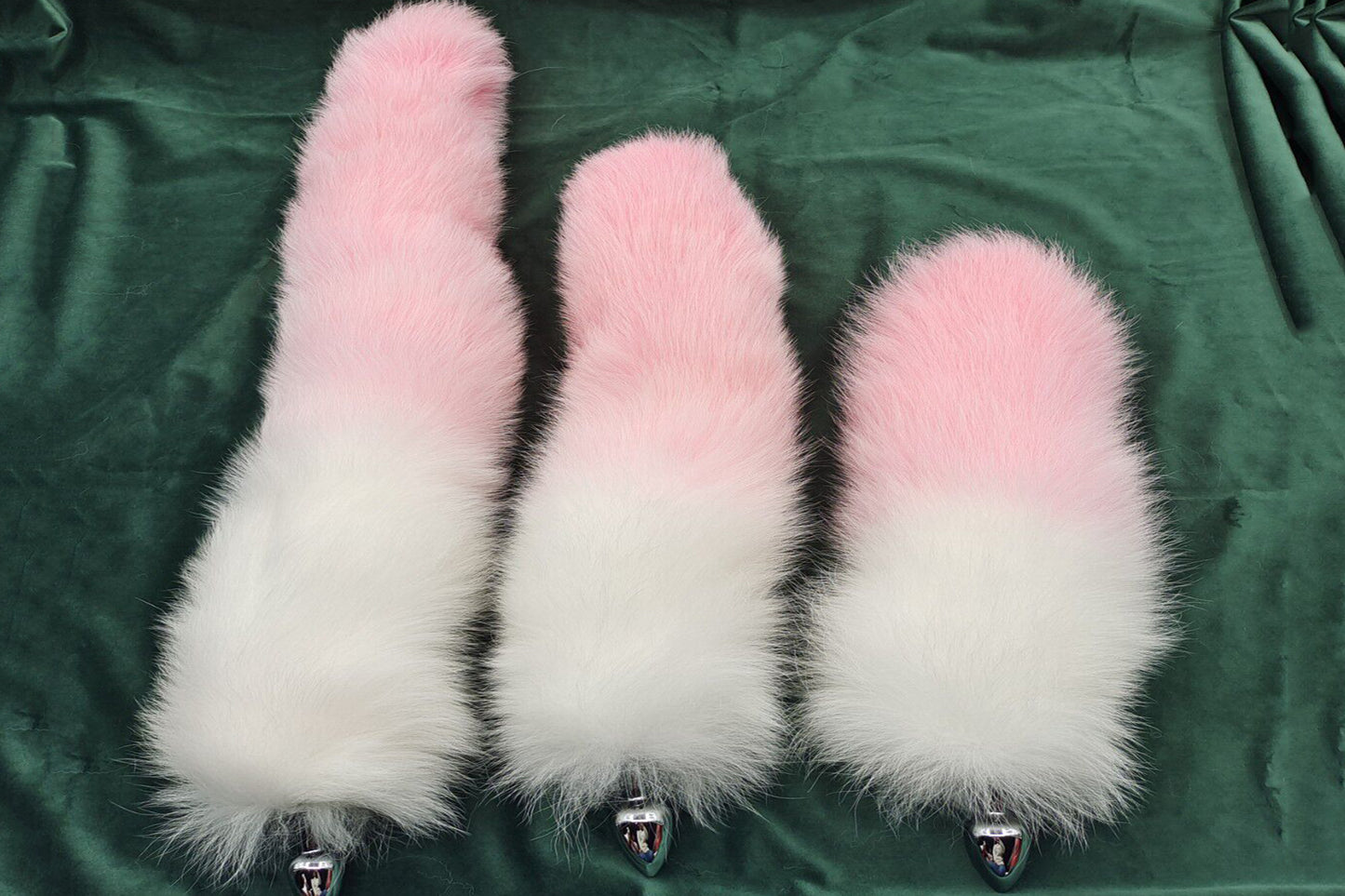 Handmade pink white Real Fox Tail Fox Tail Cosplay Anime Sexy Cute Animal Furry Mature Fox Tail Butt Plug