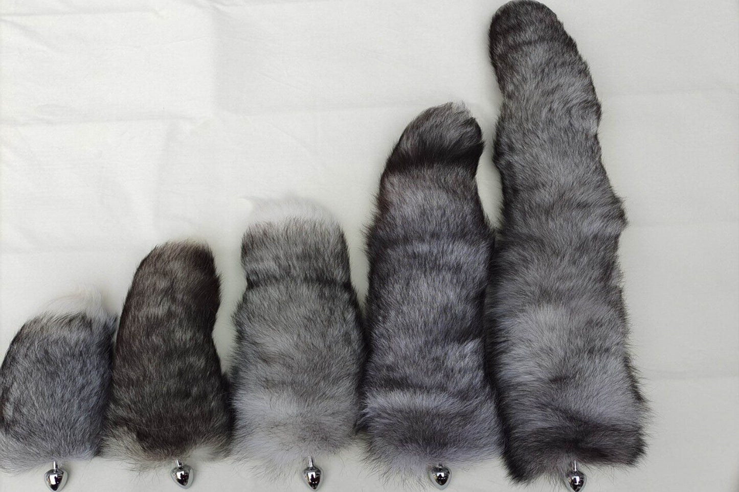 Handmade grey Real Fox Tail Fox Tail Cosplay Anime Sexy Cute Animal Furry Mature Fox Tail Butt Plug