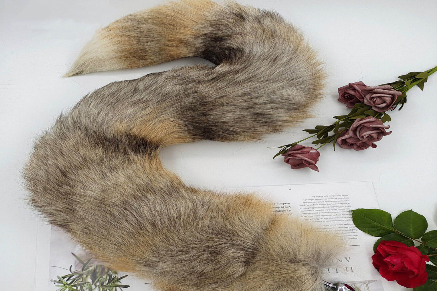 Handmade brown Real Fox Tail Fox Tail Cosplay Anime Sexy Cute Animal Furry Mature Fox Tail Butt Plug