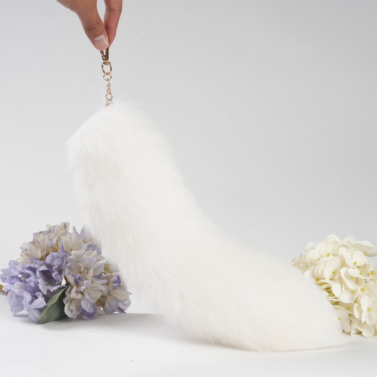 Fluffy Fox Fur Tail Keychain: 15 inch Handmade Handbag Accessory
