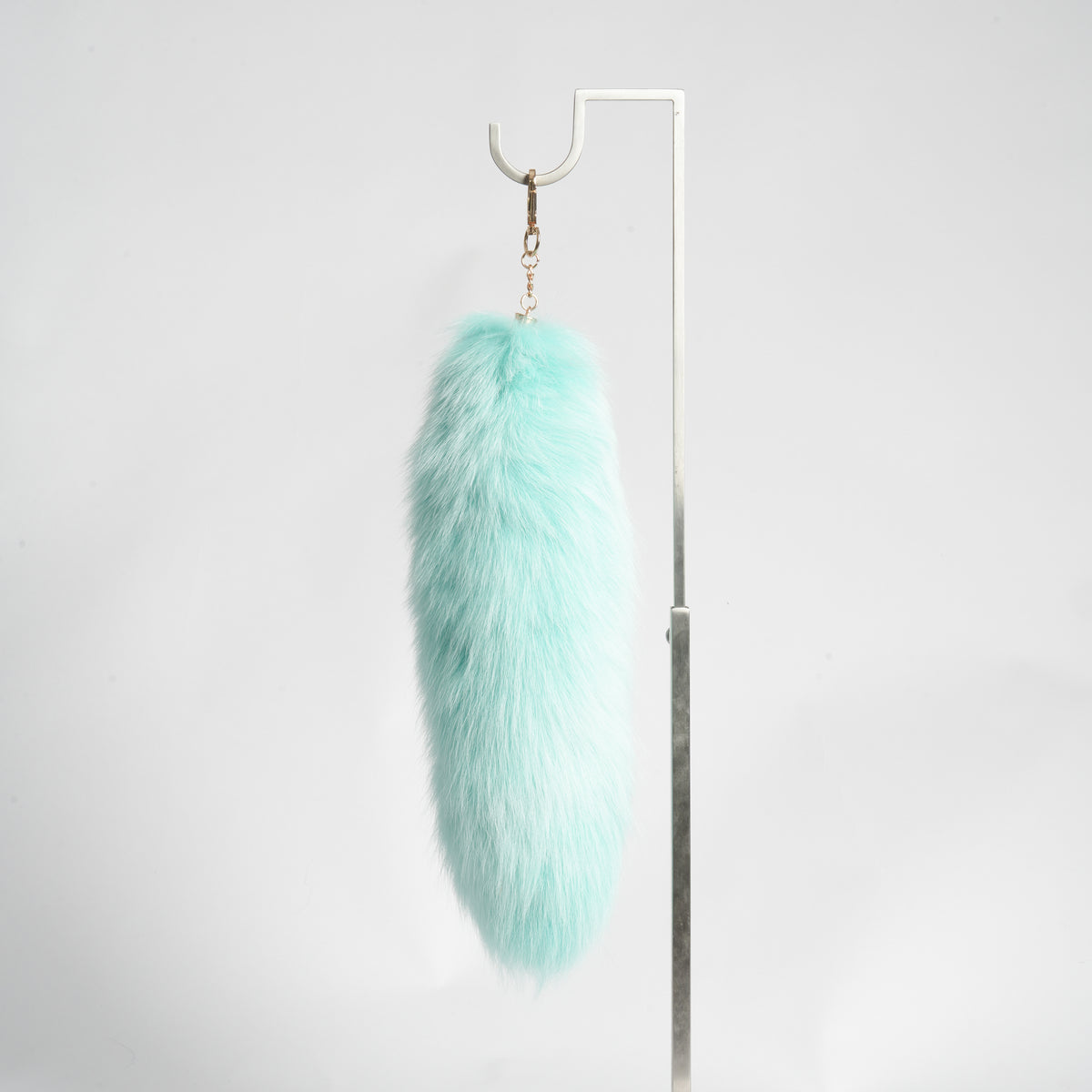 15 inch Fluffy Fox Fur Tail Keychain: Handmade Handbag Accessory