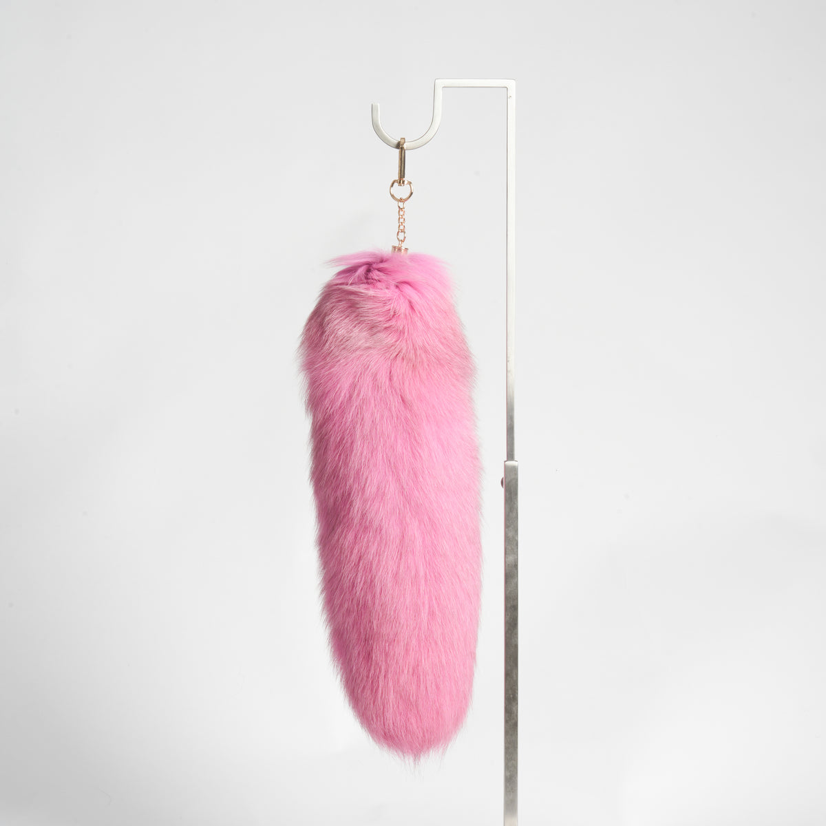 Fox Fur Tail Keychain: Fluffy Tassel Backpack Handmade Accessory (15 inch)