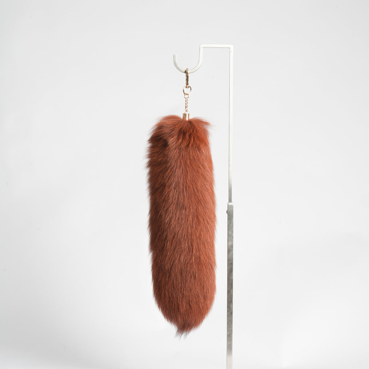 16 inch Fox Fur Tail Keychain: Fluffy Backpack Accessory, Tassel