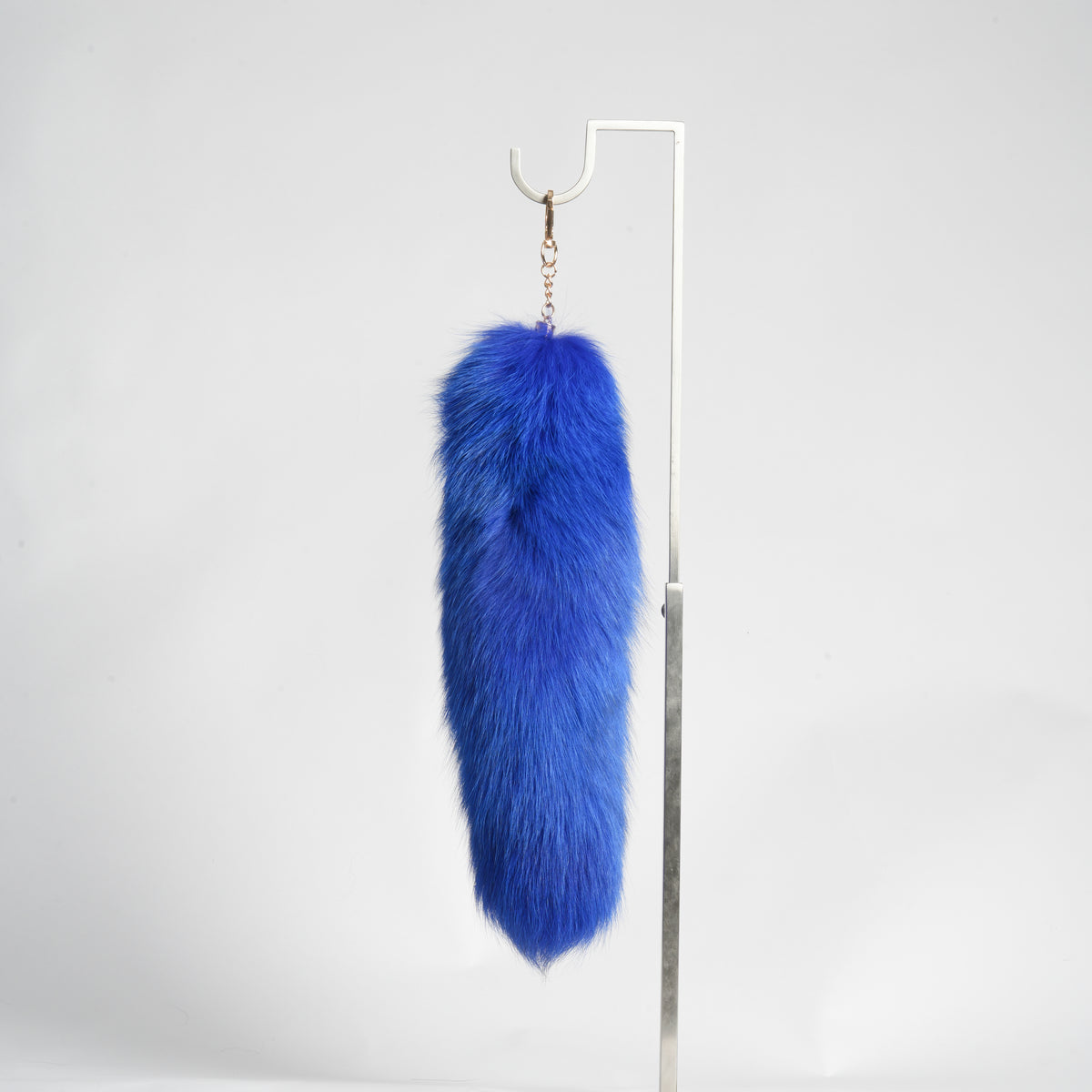 Fox Fur Tail Keychain: Fluffy Backpack Accessory, 15 inch Tassel