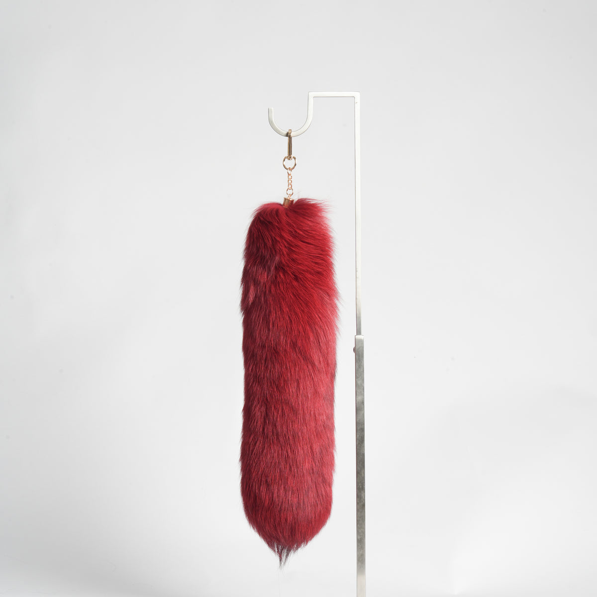 Fox Fur Tail Keychain: Fluffy Backpack Accessory (15 inch)