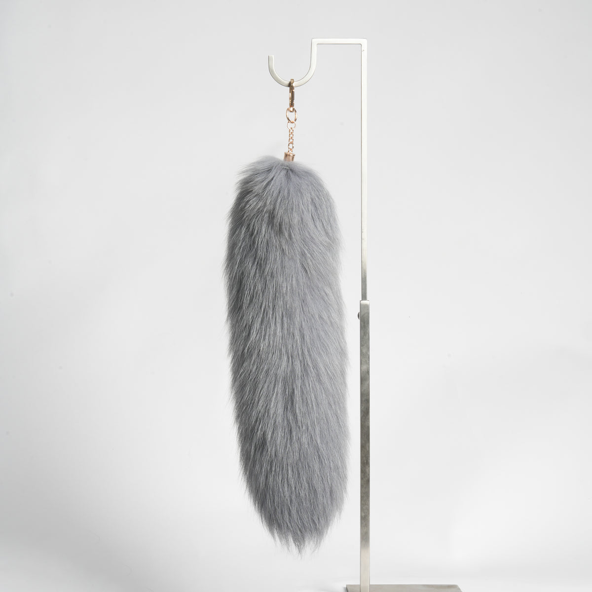 Fox Fur Tail Keychain: Fluffy Backpack Accessory, 15 inch Tassel