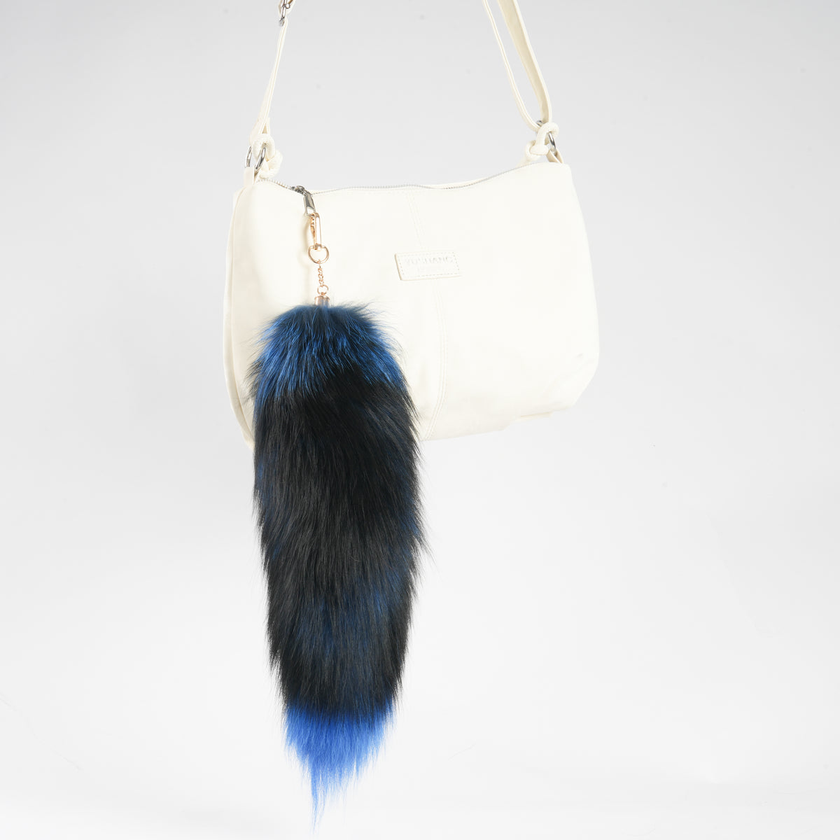 Keychain Fluffy Fox Fur Tail: Handmade Handbag Accessory (15 inch)