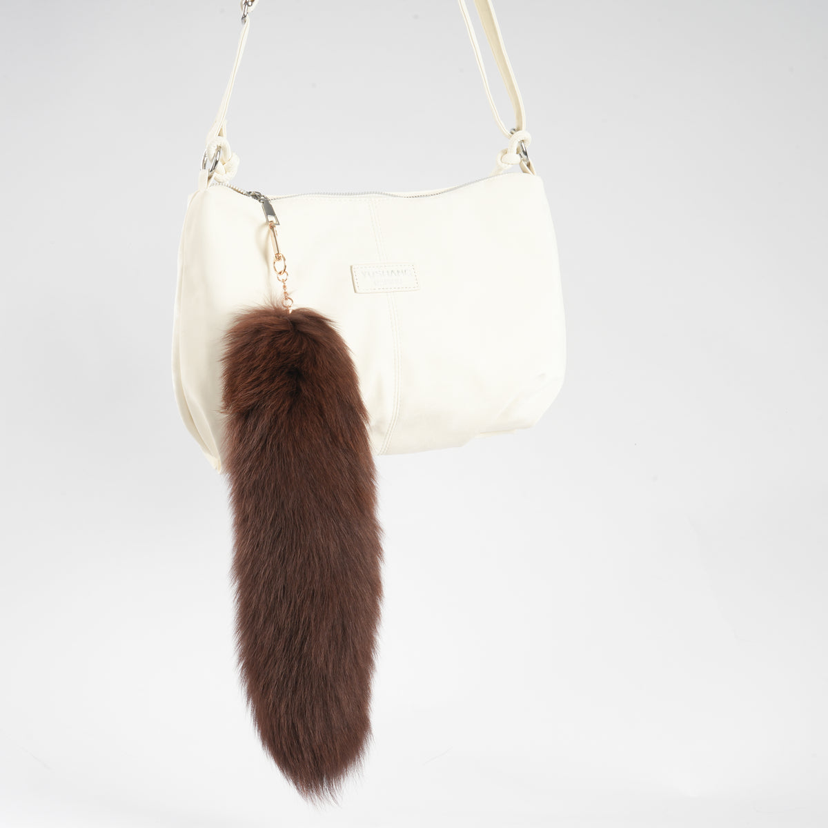 Fox Fur Tail Keychain: 15 inch Tassel Fluffy Backpack Accessory