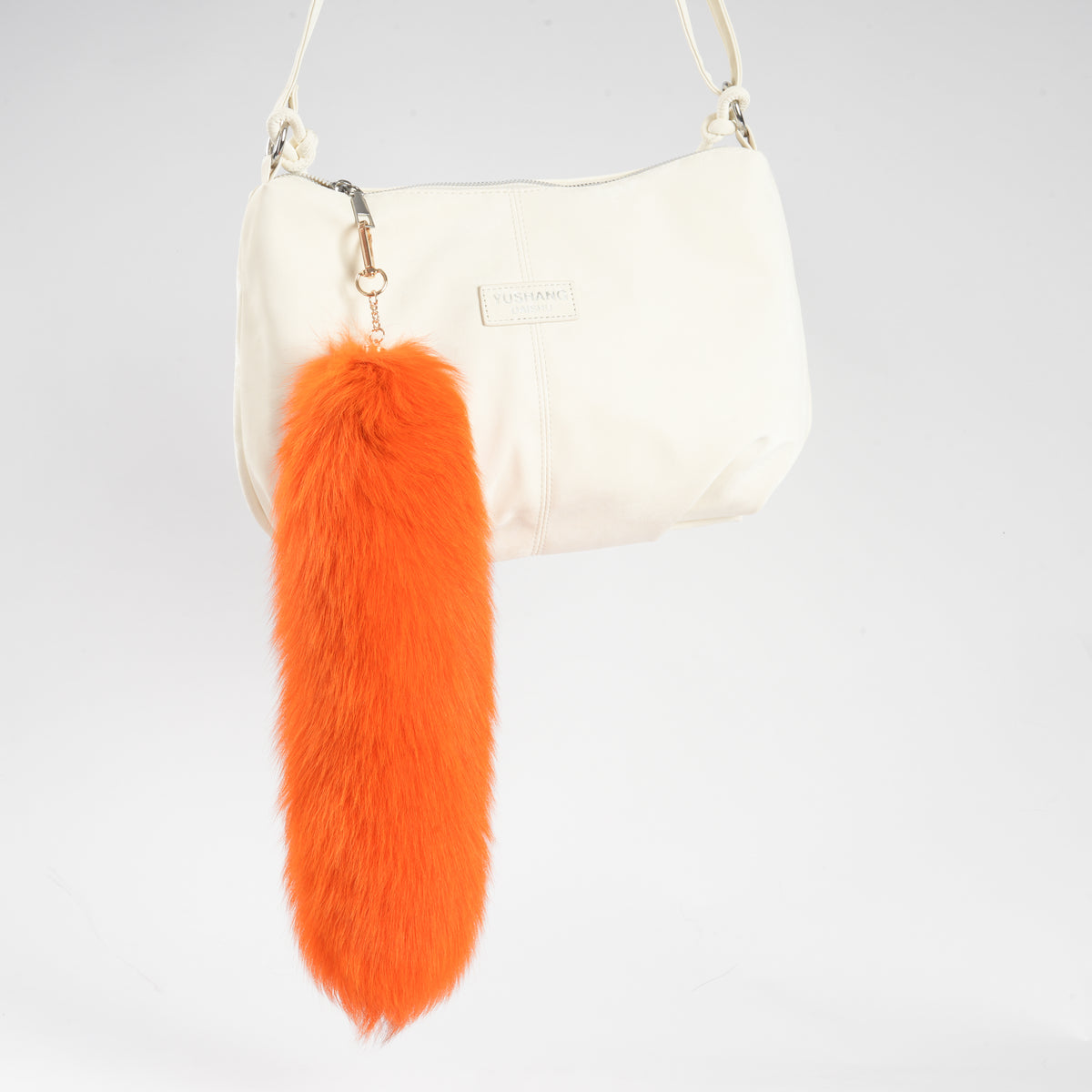 Fluffy Fox Fur Tail Keychain: Handmade Handbag 15inch Accessory