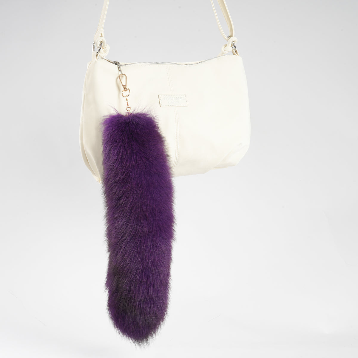 Fox Fur Tail Keychain: Fluffy Backpack Accessory 15 inch