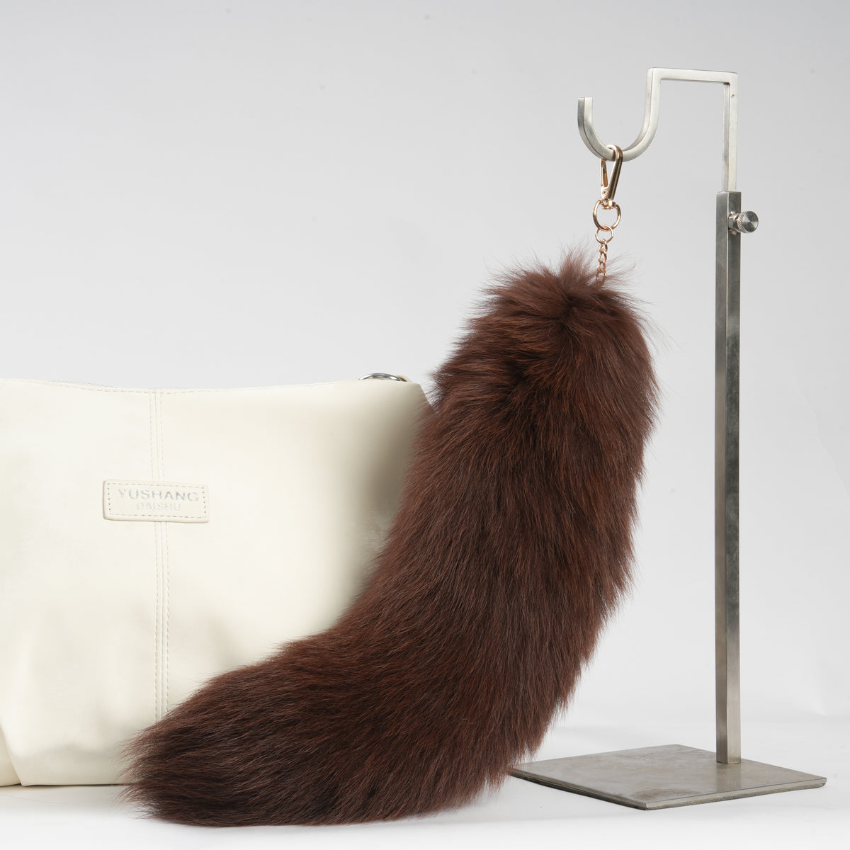 Fox Fur Tail Keychain: 15 inch Tassel Fluffy Backpack Accessory